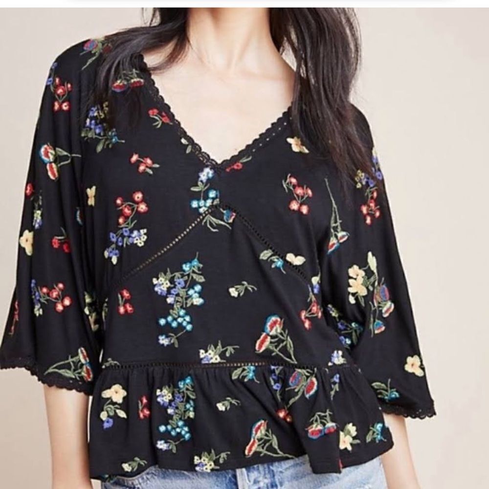 Anthropologie Parvati Floral Top Sz- XS
